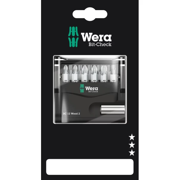 Комплект битове Bit-Check 12 Wood 2 SB, 12бр, 05136391001, WERA