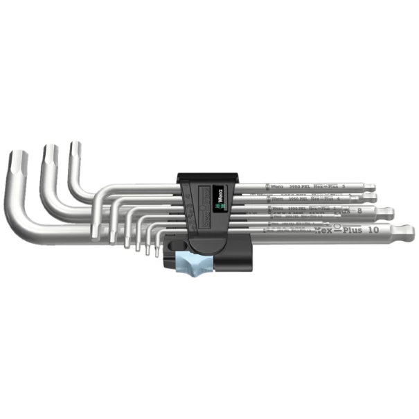 Комплект ключове имбусни Г-образни 3950 PKL/9, Stainless, 05073544001, WERA