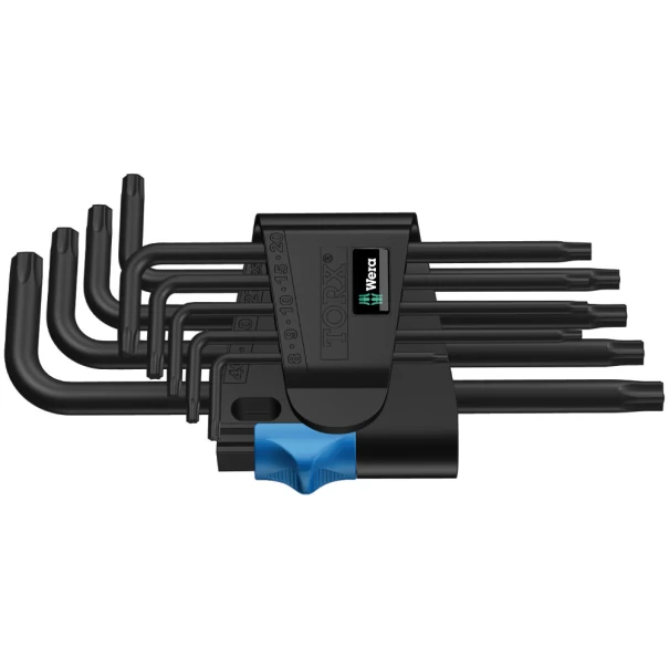 Комплект Г-образни ключове 967 L/9 TORX® HF с придържаща функция, BlackLaser, 05024244001, WERA