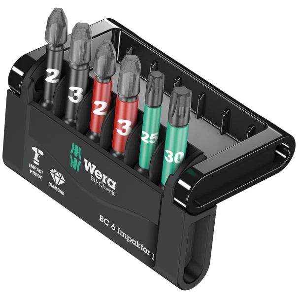Комплект битове Bit-Check 6 Impaktor 1, 05057695001, WERA