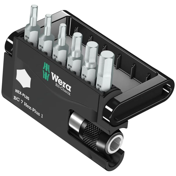 Комплект битове Bit-Check 7 Hex-Plus 1, 05056168001, WERA