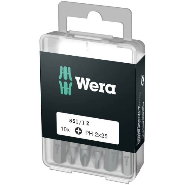 Битове кутия 851/1 Z DIY, PH 2x25mm, 10бр, 05072401001, WERA