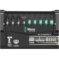 Комплект битове Bit-Check 10 Impaktor 4, 10ч, 05057417001, WERA
