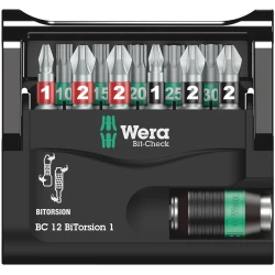 Комплект битове Bit-Check 12 BiTorsion 1, 12ч, 05057420001, WERA