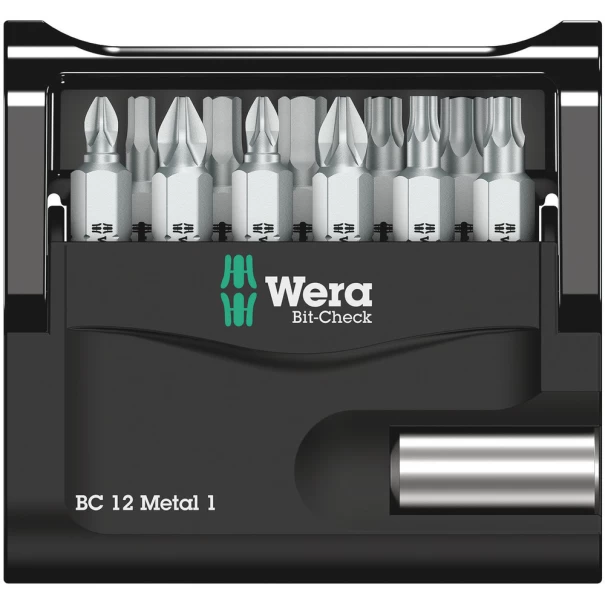 Комплект битове Bit-Check 12 Metal 1, 12ч, 05057424001, WERA