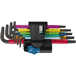 Комплект ключове имбусни Г-образни задържащи 967/9 TX Multicolour HF 1, 05024179001, WERA
