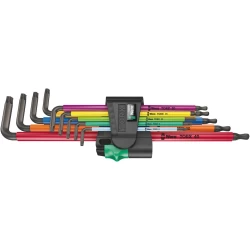 Комплект ключове имбусни Г-образни 967/9 TX XL Multicolour 1, 9ч, 05024480001, WERA