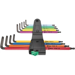 Комплект ключове имбусни Г-образни 967/9 TX XL Multicolour 1, 9ч, 05024480001, WERA