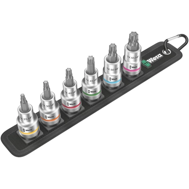Колан с вложки C 3 TORX® HF Zyklop TORX®, задържащи, 1/2", 6 части, 05003997001, WERA