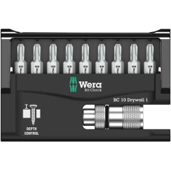 Комплект битове за гипсокартон Bit-Check 10 Drywall 1, 05136011001, WERA