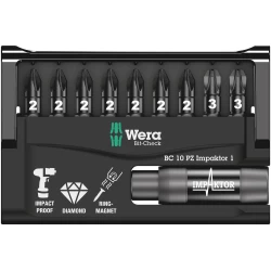 Комплект битове Bit-Check 10 PZ Impaktor 1, 05057684001, WERA