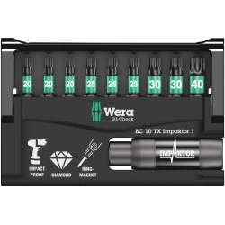 Комплект битове Bit-Check 10 TX Impaktor 1, 05057688001, WERA