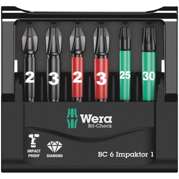 Комплект битове Bit-Check 6 Impaktor 1, 05057695001, WERA