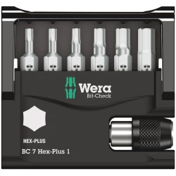 Комплект битове Bit-Check 7 Hex-Plus 1, 05056168001, WERA