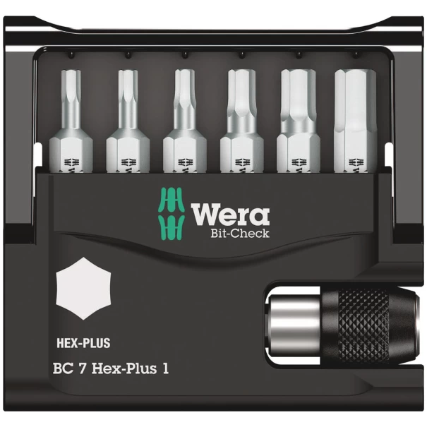 Комплект битове Bit-Check 7 Hex-Plus 1, 05056168001, WERA