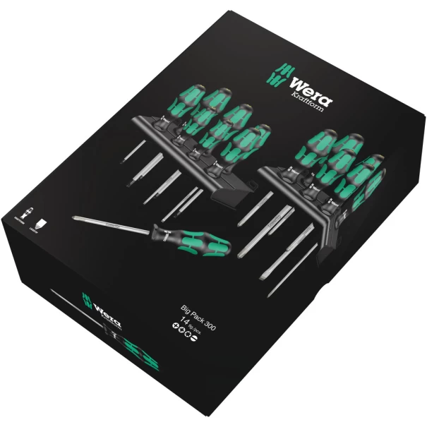 Комплект отвертки Kraftform Big Pack 300, 14ч, 05105630001, WERA