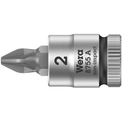 Вложка гаечна 8755 A Pozidriv Zyklop, 1/4", PZ 2x28mm, 05003354001, WERA