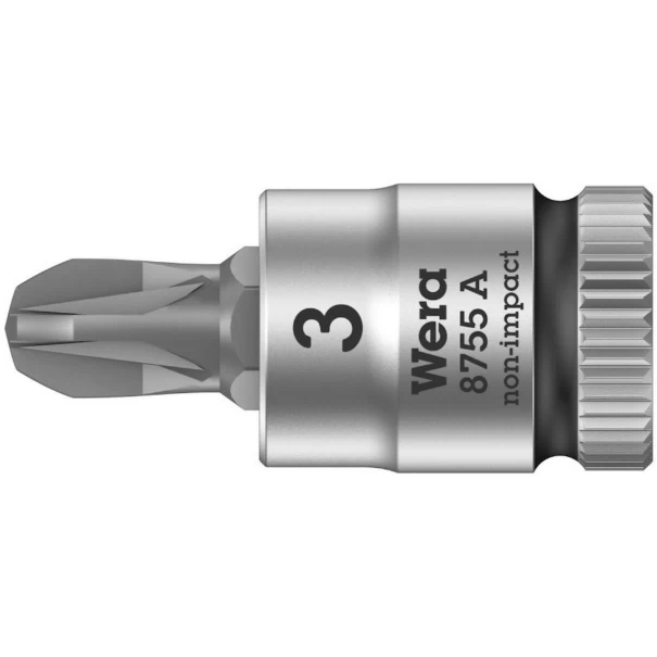 Вложка гаечна 8755 A Pozidriv Zyklop, 1/4", PZ 3x28mm, 05003355001, WERA