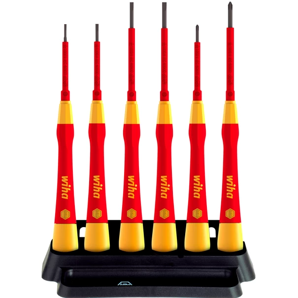 Комплект фини отвертки PicoFinish® electric с държач, плоски, Phillips, 6ч, 42989, WIHA