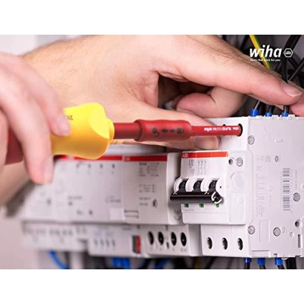 Отвертка с магазин за битове LiftUp electric Phillips, PlusMinus/Pozidriv, плоска с 6 slimBits, 38611, WIHA