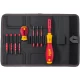 Отвертка и комплект битове slimVario плоски, Pozidriv, PlusMinus/Pozidriv 9ч в калъф, 41233, WIHA