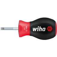 Отвертка плоска SoftFinish с късо цилиндрично стебло 4, 0 mm x 25 mm, 26964, WIHA