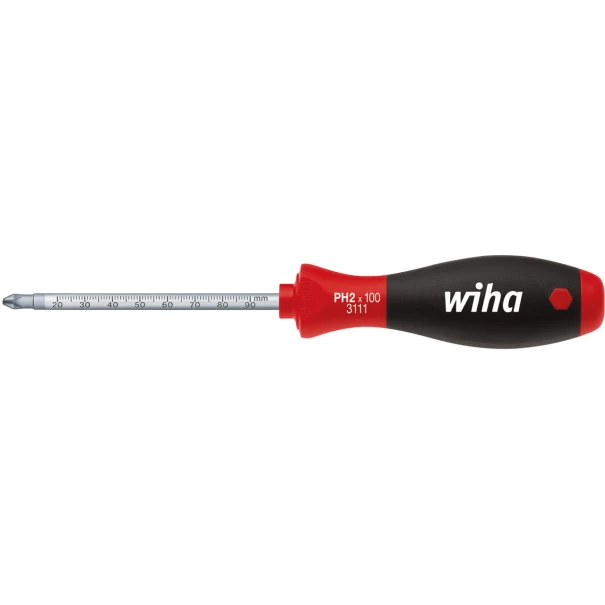 Отвертка SoftFinish Phillips и скала в mm гравирана с лазер PH1x80mm, 36072, WIHA