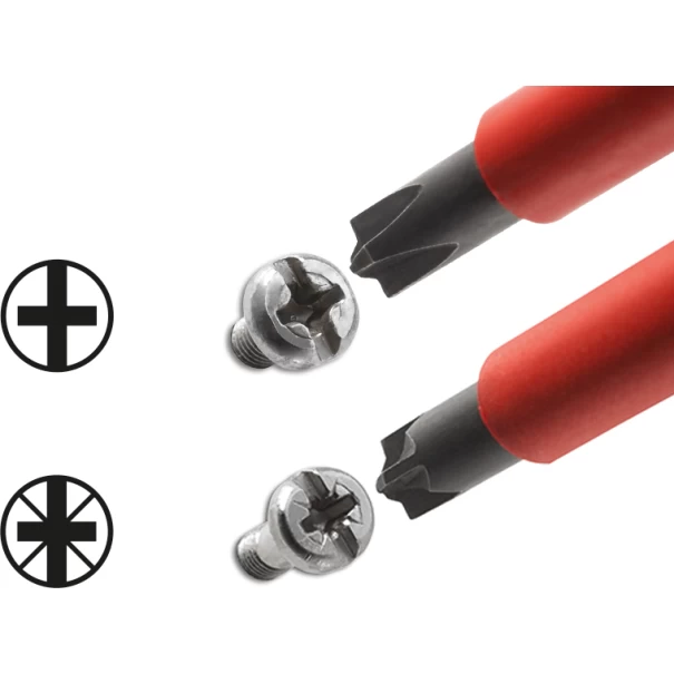 Отвертка кръстата изолирана SoftFinish electric PlusMinus/Phillips PH/SL 2 x100mm, 30715, WIHA