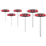 Комплект имбусни ключове с Т-образна дръжка ComfortGrip шестостен, 6ч, със странична работна част, матов хромиран, 26247, WIHA
