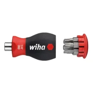 Отвертка с магазин за битове магнитен TORX® с 6 накрайника, Stubby, 1/4", 33744, WIHA