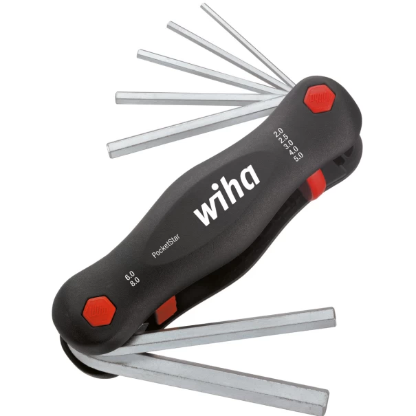 Комплект имбусни ключове PocketStar шестостен, 2 - 8mm, 7ч, 23040, WIHA