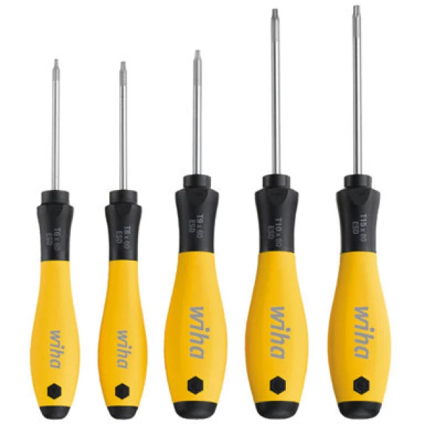 Комплект отвертки SoftFinish ESD TORX® 5ч, 27253, WIHA