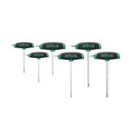 Сет ключове имбусни с T- ръкохватка и страничен имбус ComfortGrip TORX®, хромирани, 6ч, 45622, WIHA
