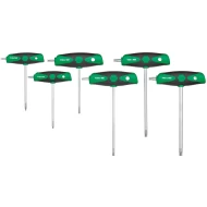 Комплект имбусни ключове с Т-образна дръжка ComfortGrip TORX®, 6ч, със странична работна част, матов хромиран, 26248, WIHA