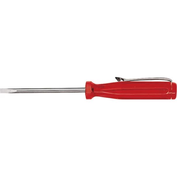 Отвертка плоска малка, прозрачна, червена с подвижен клипс 3, 0 mm x 60 mm, 01538, WIHA