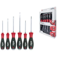 Комплект отвертки SoftFinish плоски, Pozidriv 6ч с цялостно шестостенно стебло и масивна стоманена капачка, 21251, WIHA