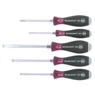 Комплект отвертки MicroFinish плоски, Phillips с цялостно шестостенно стебло и масивна стоманена капачка, 5ч, 29138, WIHA