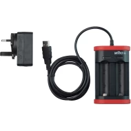 Зарядно за акумулатори тип 18500 Li-Ion с USB и британски конектор, 42766, WIHA