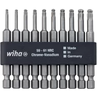 Комплект битове професионални 70 mm сферична глава TORX® 1/4" с битове 10ч, 32804, WIHA