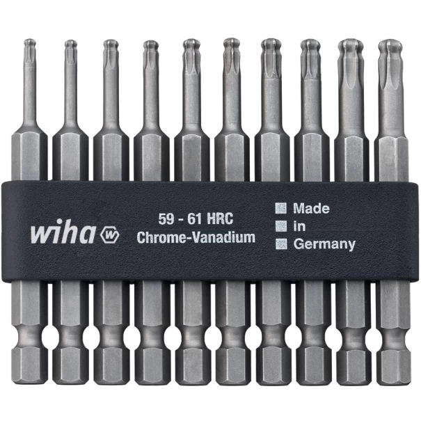Комплект битове професионални 70 mm сферична глава TORX® 1/4" с битове 10ч, 32804, WIHA