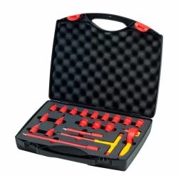 Комплект изолирани ключове с тресчотка 3/8" 20ч в куфар, 43023, WIHA