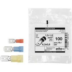 Конектор плосък, изолирани 100бр, 43975, WIHA
