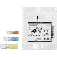 Конектор плосък, изолирани 50бр, 43976, WIHA