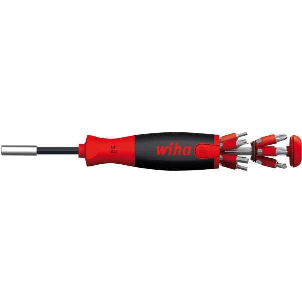 Отвертка магнитна с магазин за битове LiftUp 25 смесен с 12 накрайника, 1/4", 38606, WIHA