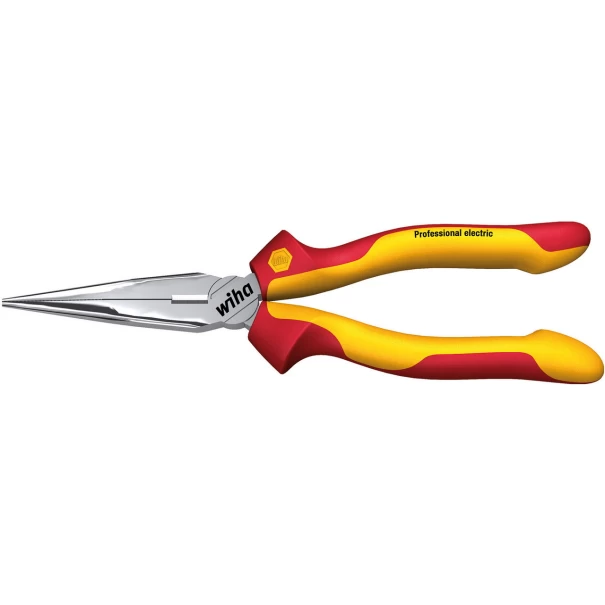 Клещи с плоски извити челюсти Professional electric с право режещо острие в блистер 160 mm, 27422, WIHA