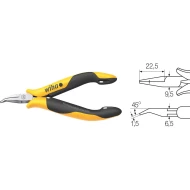 Клещи с плоски извити челюсти Professional ESD извита форма, около 45° в блистер 120mm, 27439, WIHA