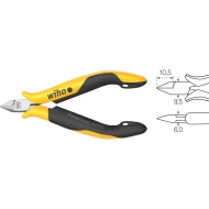 Клещи странични резачки Professional ESD тясна остра глава без скос 115 mm, 33521, WIHA