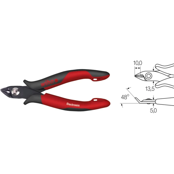 Клещи резачки с широки резци Electronic в блистер 130mm, 27398, WIHA