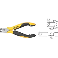 Клещи резачки челни Professional ESD широка глава с малки резци 115 mm, 26840, WIHA
